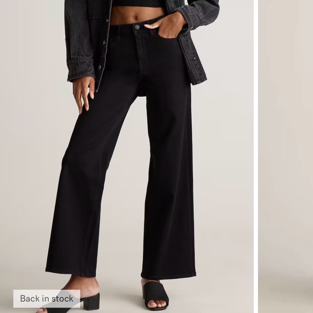 Quince Black Wide-Leg Jeans